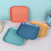 トレー 3個セット カフェトレー プレート お盆 トレイ 食器トレ- スクエア 四角 キッチン雑貨 キッチン用品 小物入れ キッチン収納 耐熱 配膳トレー 日用品雑貨 おぼん シンプル 無地 単色 かわいい ナチュラル 北欧風 青 緑 橙 黄