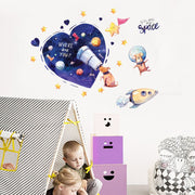 ウォールステッカー 壁紙シール ウォールシール 装飾 室内装飾 インテリア DIY 飾り付け 防水 貼り付け簡単 宇宙 宇宙飛行士 犬 ロケット 子供部屋 かっこいい おしゃれ 望遠鏡 夢