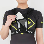 ランニングポーチ ランニングバッグ ボディバッグ ベストタイプ チェストバッグ メッシュ 通気性 反射テープ 収納 ポケット スマホポーチ スポーツ ジョギング サイクリング ウォーキング フィッシング 釣り アウトドア 夜間 メンズ レディース 男女兼用 チョッキ