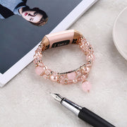 腕時計用ベルト fitbit charge3用互換バンド フィットビットチャージ3 レディース 女性 フェイクパール ビーズ エレガント ブレスレット風 おしゃれ かわいい 揺れる 豪華 キラキラ 婦人用