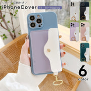 iPhoneケース カバー スマホケース カード収納 カード入れ付き キーホルダー キーリング付き iPhone16 iPhone16Pro iPhone15 iPhone15Pro iPhone14 耐衝撃 背面保護 カメラ保護 レザー調 おしゃれ かわいい 大人 シンプル ツートン