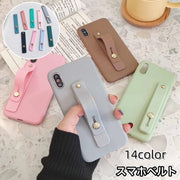 スマホベルト スマホバンド スライド式 落下防止 スマホホルダー スタンド機能 軽量 シンプル 薄型 カラバリ豊富 おしゃれ スマートフォン iPhone Android スマートホン アイフォン 便利 簡単