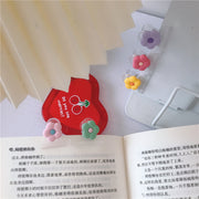 メモクリップ 単品 袋止め 袋留め ブックマーク 花 フラワー 文房具 オフィス 事務用品 ステーショナリー 書類整理 可愛い