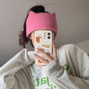 ヘアバンド ヘッドバンド 耳付き ヘアアクセサリー ニット編み レディース 女性用 婦人用 男女兼用 手編み風 まとめ髪 おしゃれ かわいい 普段使い デイリー お出かけ 防寒 秋 冬 幅広 暖かい おウチ時間 リラックスタイム スノボー スポーツ