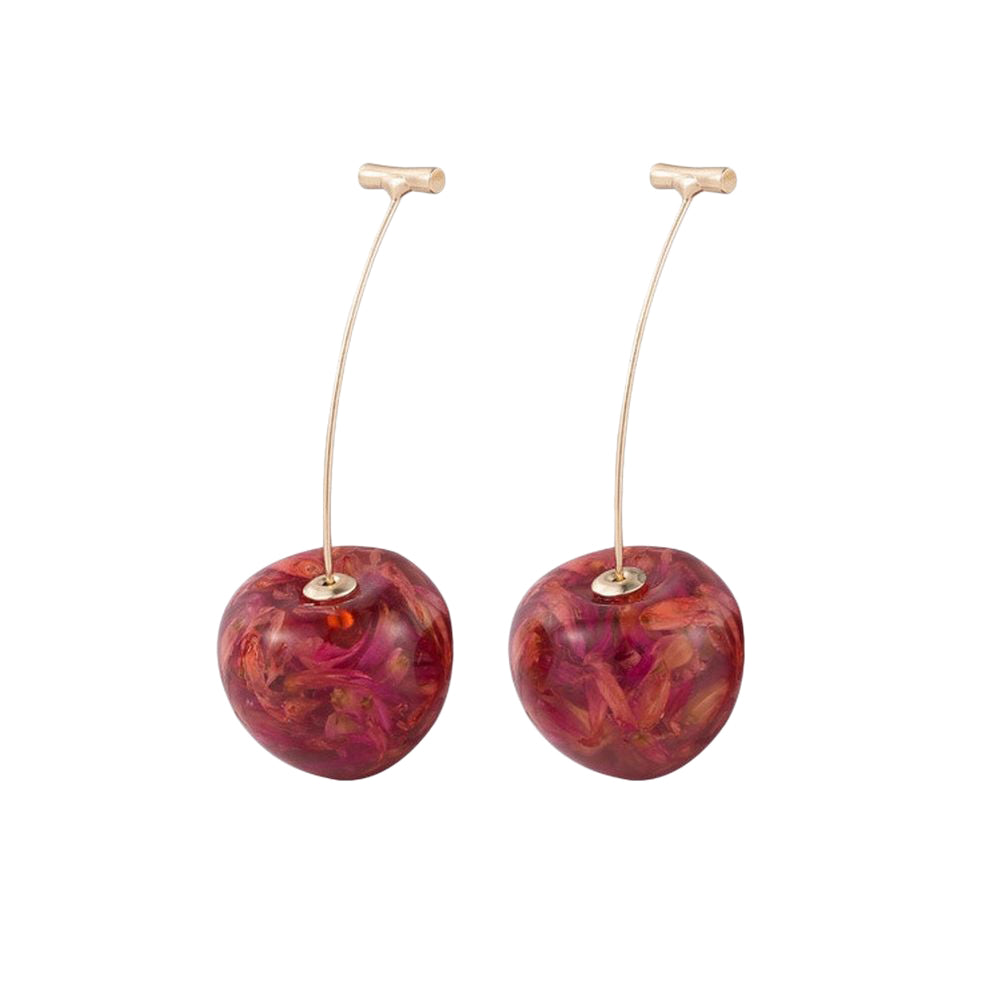 ピアス チェリー さくらんぼ ロングピアス レディース アクセサリー ジュエリー フルーツ 果物 リアル 個性的 可愛い プレゼント ギフト