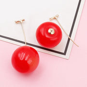 ピアス チェリー さくらんぼ ロングピアス レディース アクセサリー ジュエリー フルーツ 果物 リアル 個性的 可愛い プレゼント ギフト