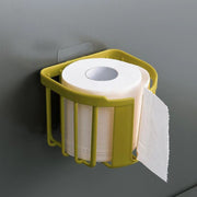 トイレットペーパーホルダー 壁掛け 吊り下げ 粘着式 小物入れ 円形 ラウンド 浴室 洗面所 収納 予備 省スペース シンプル