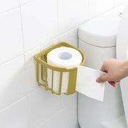 トイレットペーパーホルダー 壁掛け 吊り下げ 粘着式 小物入れ 円形 ラウンド 浴室 洗面所 収納 予備 省スペース シンプル