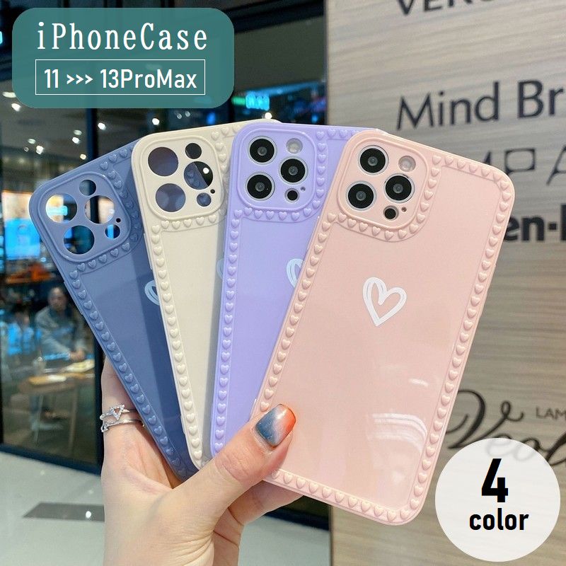 iPhoneケース iPhoneカバー スマホケース スマホカバー 背面保護 傷予防 傷防止 ハート iPhone11 11Pro 11ProMax iPhone12 12mini 12Pro 12ProMax iPhone13 13mini 13Pro 13ProMax 保護カバー 携帯ケース アイフォンケース スマートフォンケース