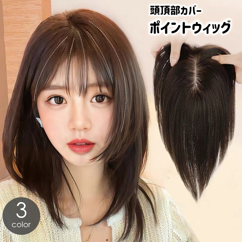 ポイントウィッグ 部分ウィッグ ヘアピース かつら 頭頂部 つむじ 商品画像