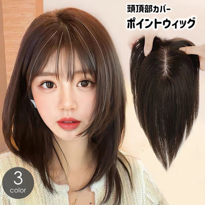 ポイントウィッグ 部分ウィッグ ヘアピース かつら 頭頂部 つむじ 商品画像