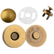マグネットホック 10個セット マグネットボタン 両面カシメ 片面カシメ 薄型 厚型 14mm 18mm 手芸用品 クラフト金具 バッグ留め具 スナップ おしゃれ かばん用 鞄 アンティーク風