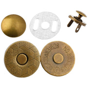 マグネットホック 10個セット マグネットボタン 両面カシメ 片面カシメ 薄型 厚型 14mm 18mm 手芸用品 クラフト金具 バッグ留め具 スナップ おしゃれ かばん用 鞄 アンティーク風