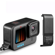 GoPro用バッテリーカバー Hero13 Hero12 Hero 11 hero10 hero9 Black 交換用 サイドカバー 電池蓋 充電可能 ケーブルホール付き ゴープロ
