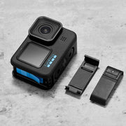 GoPro用バッテリーカバー Hero13 Hero12 Hero 11 hero10 hero9 Black 交換用 サイドカバー 電池蓋 充電可能 ケーブルホール付き ゴープロ