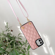 iPhoneケース カバー スマホケース トラップ付き ショルダー 肩掛け 斜めがけ クロス シンプル おしゃれ 可愛い きれいめ