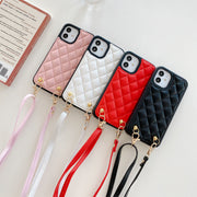 iPhoneケース カバー スマホケース トラップ付き ショルダー 肩掛け 斜めがけ クロス シンプル おしゃれ 可愛い きれいめ