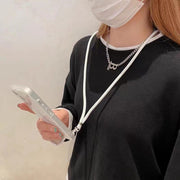 スマホネックストラップ スマホネックホルダー スマホアクセサリー 首掛け 肩掛け ロープ 紐 挟むだけ 落下防止 紛失防止 簡単装着 スマホ用 スマートフォン用 iPhone Android カラバリ豊富