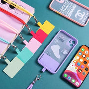 スマホネックストラップ スマホネックホルダー スマホアクセサリー 首掛け 肩掛け ロープ 紐 挟むだけ 落下防止 紛失防止 簡単装着 スマホ用 スマートフォン用 iPhone Android カラバリ豊富