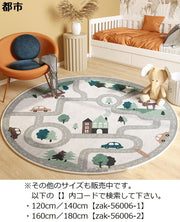 ラグ マット ラグマット カーペット 絨毯 直径60cm 80cm 100cm 円形 丸型 ラウンド 洗える 滑り止め 子供部屋 リビング 道路 地図 マップ