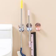 モップホルダー ほうきホルダー 貼り付け 壁掛け 穴あけ不要 掃除用具収納 モップ掛け ブラシ掛け 傘掛け 荷物掛け 取付け簡単 片付け 猫 ネコ 可愛い 省スペース 整理整頓 スッキリ