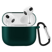 イヤホンケースカバー AirPods3 第三世代 保護ケース シリコン カラビナ付き イヤフォン 吊り下げ エアーポッズ用 カラバリ豊富 単色 無地 おしゃれ かわいい イヤホン用アクセサリー ワイヤレスイヤホンケース