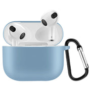 イヤホンケースカバー AirPods3 第三世代 保護ケース シリコン カラビナ付き イヤフォン 吊り下げ エアーポッズ用 カラバリ豊富 単色 無地 おしゃれ かわいい イヤホン用アクセサリー ワイヤレスイヤホンケース