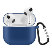 イヤホンケースカバー AirPods3 第三世代 保護ケース シリコン カラビナ付き イヤフォン 吊り下げ エアーポッズ用 カラバリ豊富 単色 無地 おしゃれ かわいい イヤホン用アクセサリー ワイヤレスイヤホンケース