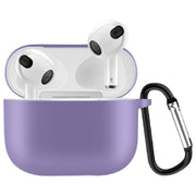 イヤホンケースカバー AirPods3 第三世代 保護ケース シリコン カラビナ付き イヤフォン 吊り下げ エアーポッズ用 カラバリ豊富 単色 無地 おしゃれ かわいい イヤホン用アクセサリー ワイヤレスイヤホンケース