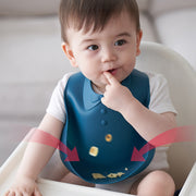 お食事エプロン シリコン ビブ シリコンスタイ ベビー キッズ 男の子 女の子 食べこぼしキャッチ ポケット 調節可能 防水 洗える よだれかけ 蝶ネクタイ風 可愛い シンプル 離乳食 乳児 保育園