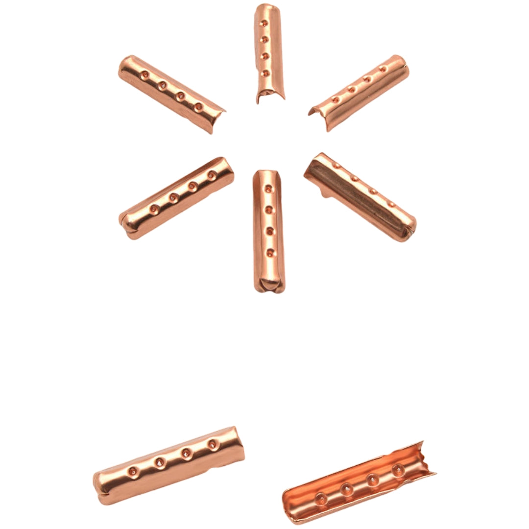 アグレット 16個セット シューパーツ 紐止め 先端 金具 レッド×ブロンズ バリエーション画像