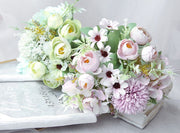 造花 ピオニー 芍薬 牡丹 バラ 薔薇 デイジー 花束 ブーケ 花材 フェイクフラワー 人工観葉植物 インテリア 飾り 枯れない