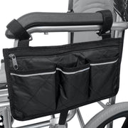 車椅子サイド収納ポケット 車いす ベビーカー ポーチ バッグ 薄型 ファスナー付き 収納ケース 小物入れ 小物整理 簡単取付け マジック テープ 財布 保険証 スマホ 介護 育児