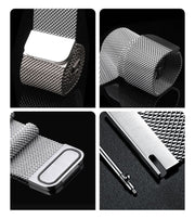 ベルト バンド 付け替え 交換用 腕時計 スマートウォッチ 16 18 20 22mm ステンレス ミラネーゼ メッシュ スリム