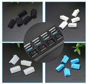 USBポート保護キャップ USBコネクター保護キャップ 10個セット USBグッズ シリコン パソコン PC  USB3.0 USB2.0 保護カバー ホコリ 汚れ 防止 便利 簡単 カラバリ豊富 黒 白 透明
