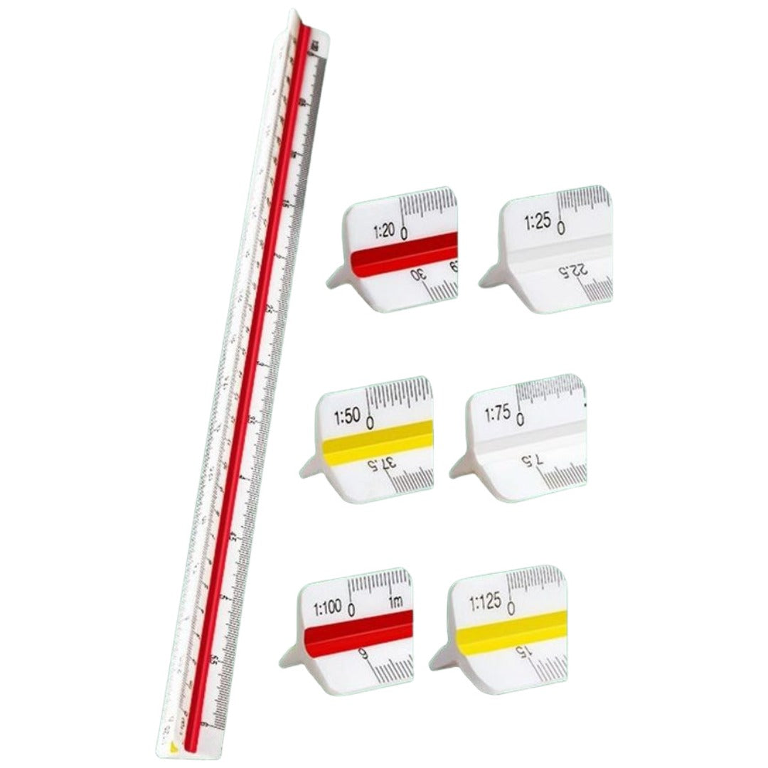 三角スケール 三角定規 製図用 図面 文房具 文具 事務用品 1／20 1／500 デザイン 設計 建築 三角形 プラスティック