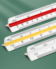 三角スケール 三角定規 製図用 図面 文房具 文具 事務用品 1／20 1／500 デザイン 設計 建築 三角形 プラスティック