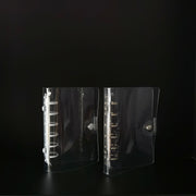 システム手帳 バインダー A7 6穴 透明 ボタン 小さめ ミニ 仕事 ビジネス 手帳 スケジュール帳 日記 シンプル