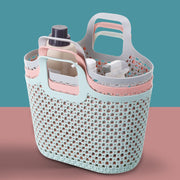 お風呂バスケット かご カゴ 収納用品 収納ボックス 小物入れ 持ち手付き 水切り 持ち運び 便利 おしゃれ かわいい シンプル 通気性 スクエア 脱衣所 バスルーム 浴室 キッチン リビング 整理 ジム 温泉