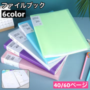 ファイルブック ファイルケース ドキュメントファイル A4 40ページ 60ページ 書類ケース プリント整理 持ち運び クリアポケット 収納 日用品雑貨