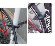 チェーンロック ケーブルロック 鍵 自転車 マウンテンバイク 4桁 ダイヤル式 施錠 盗難防止 防犯 便利 安全 パスワード 40cm 暗証番号 ブラック