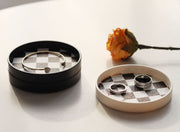 コースター 直径10cm キッチン用品 円形 丸形 サークル ブロックチェック 耐熱 断熱 防水 コップ置き グラス置き アクセサリー置き 小物置き トレイ 転倒防止 シンプル お洒落 モダン 可愛い