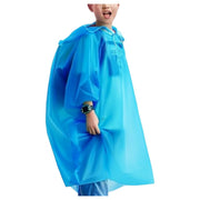 子供用 レインポンチョ レインコート キッズ ジュニア レインウエア 雨合羽 プルオーバー マント型 男の子 女の子 雨具 フード付 ブルー ローズ オレンジ