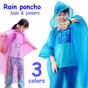 子供用 レインポンチョ レインコート キッズ ジュニア レインウエア 雨合羽 プルオーバー マント型 男の子 女の子 雨具 フード付 ブルー ローズ オレンジ