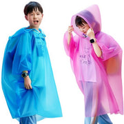 子供用 レインポンチョ レインコート キッズ ジュニア レインウエア 雨合羽 プルオーバー マント型 男の子 女の子 雨具 フード付 ブルー ローズ オレンジ