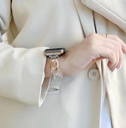 AppleWatch交換バンド AppleWatchバンド レディース 女性 アクリル クリア 透明 メタル 夏 春 40mm 38mm 42mm スマートウォッチアクセサリー ゴールドカラー シルバーカラー おしゃれ