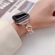 AppleWatch交換バンド AppleWatchバンド レディース 女性 アクリル クリア 透明 メタル 夏 春 40mm 38mm 42mm スマートウォッチアクセサリー ゴールドカラー シルバーカラー おしゃれ