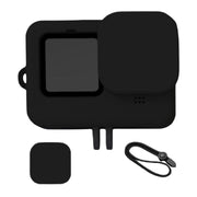 GoPro用シリコンカバー レンズカバー ハンドストラップ 3点セット Hero13 Hero12 Hero 11 hero10 hero9 Black ソフトケース 防水 防塵 傷防止 汚れ防止
