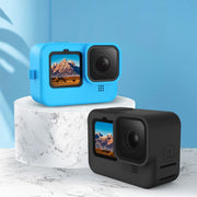 GoPro用シリコンカバー レンズカバー ハンドストラップ 3点セット Hero13 Hero12 Hero 11 hero10 hero9 Black ソフトケース 防水 防塵 傷防止 汚れ防止