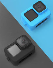 GoPro用シリコンカバー レンズカバー ハンドストラップ 3点セット Hero13 Hero12 Hero 11 hero10 hero9 Black ソフトケース 防水 防塵 傷防止 汚れ防止